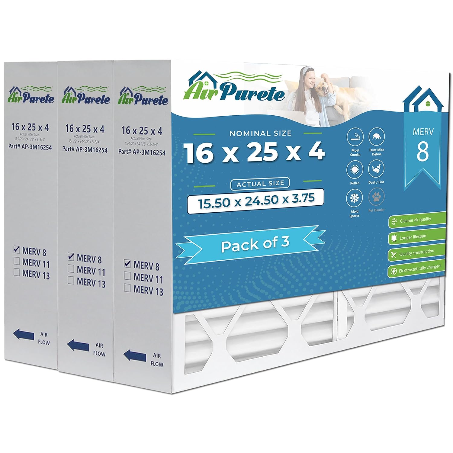 AirPurete 16x25x4 MERV 8 AP-3M16254 Filter